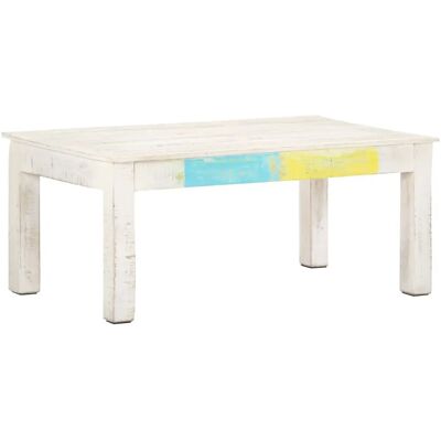 vidaXL Massives Mango-Holz Couchtisch Weiß 110x60x45 cm - Couchtisch vidaXL Massives Mango-Holz Couchtisch Weiß 110x60x45 cm - Couchtisch