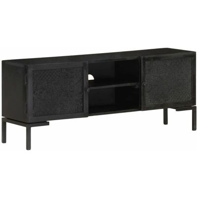 Mueble de televisión de madera de mango negro - Maisonchic - Soporta peso pesado Mueble de televisión de madera de mango negro - Maisonchic - Soporta peso pesado