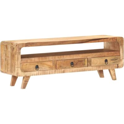 Meuble TV en mango massif vidaXL - 117x30x41 cm - Rangement TV, Stereo - Publicité Meuble TV en mango massif vidaXL - 117x30x41 cm - Rangement TV, Stereo - Publicité