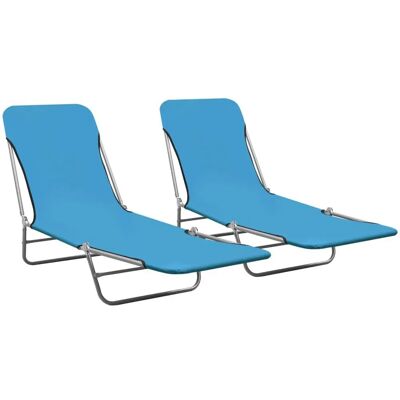 vidaXL Stahl Faltbare Liegen - blau (310344) vidaXL Stahl Faltbare Liegen - blau (310344)