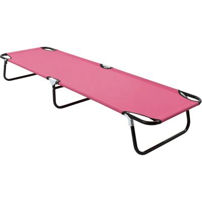 vidaXL Stalowy składany leżak 190 cm - różowy (310349) vidaXL Stalowy składany leżak 190 cm - różowy (310349)