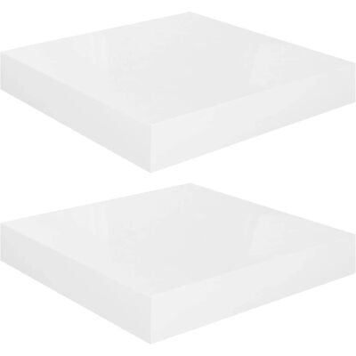 vidaXL 2x Étagères Murales en Blanc Brillant MDF - Étagères - Publicité vidaXL 2x Étagères Murales en Blanc Brillant MDF - Étagères - Publicité