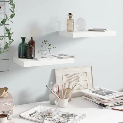 vidaXL 2 Étagères Murales Flottantes Blanc Brillant 40x23x3,8 cm MDF - Publicité vidaXL 2 Étagères Murales Flottantes Blanc Brillant 40x23x3,8 cm MDF - Publicité