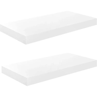 vidaXL 2x Zwevende muurplanken Hoogglans Wit - Wandplanken vidaXL 2x Zwevende muurplanken Hoogglans Wit - Wandplanken