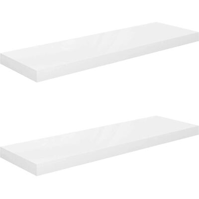 vidaXL Witte zweefplanken 2 stuks - Wandplanken vidaXL Witte zweefplanken 2 stuks - Wandplanken
