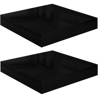 Étagères murales MDF noires vidaXL - Lot de 2 - 23x23.5x3.8 cm - Publicité Étagères murales MDF noires vidaXL - Lot de 2 - 23x23.5x3.8 cm - Publicité