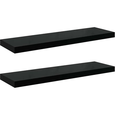 vidaXL Zwarte zwevende muurplanken 2 stuks vidaXL Zwarte zwevende muurplanken 2 stuks