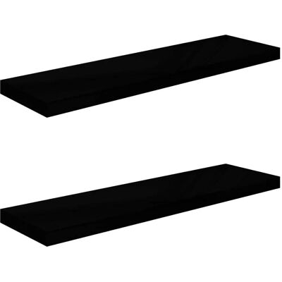 vidaXL 2x Wandregale Hochglanz Schwarz - Wandregale vidaXL 2x Wandregale Hochglanz Schwarz - Wandregale