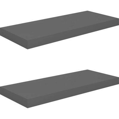 vidaXL Étagères Murales Flottantes 2 pcs Finition Gris Brillant - Étagères Murales - Publicité vidaXL Étagères Murales Flottantes 2 pcs Finition Gris Brillant - Étagères Murales - Publicité