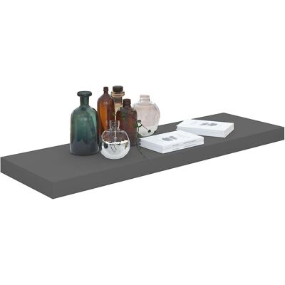 vidaXL 2 mensole a parete flottanti lucide grigio 80x23.5x3.8 cm MDF - Mensole vidaXL 2 mensole a parete flottanti lucide grigio 80x23.5x3.8 cm MDF - Mensole