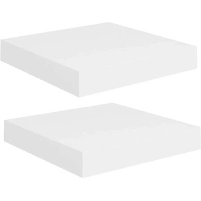 vidaXL 2x Zwevende Wandplanken Wit MDF - Wandplanken vidaXL 2x Zwevende Wandplanken Wit MDF - Wandplanken