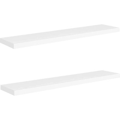 vidaXL 2x Zwevende Wandplanken Wit 120x23.5x3.8 cm MDF - Wandplanken vidaXL 2x Zwevende Wandplanken Wit 120x23.5x3.8 cm MDF - Wandplanken