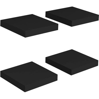 vidaXL 4x Zwevende Wandplanken Zwart MDF - Wandplanken vidaXL 4x Zwevende Wandplanken Zwart MDF - Wandplanken