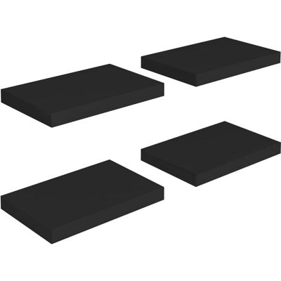 vidaXL 4x Mensole a scomparsa nere 40x23x3,8 cm MDF Ripiano per libri - Mensole da parete vidaXL 4x Mensole a scomparsa nere 40x23x3,8 cm MDF Ripiano per libri - Mensole da parete