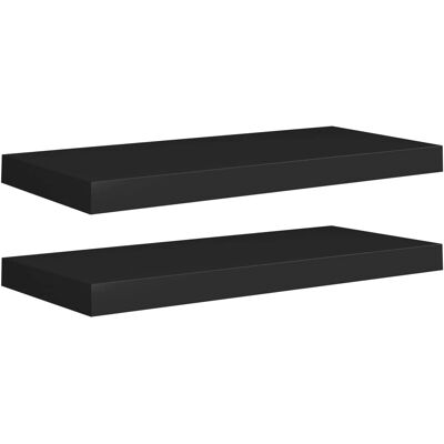 vidaXL Schwarze schwebende Wandregale - 60cm Display-Regal vidaXL Schwarze schwebende Wandregale - 60cm Display-Regal