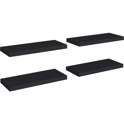 vidaXL 4x Zwevende muurplanken zwart 60x23.5x3.8 cm MDF vidaXL 4x Zwevende muurplanken zwart 60x23.5x3.8 cm MDF