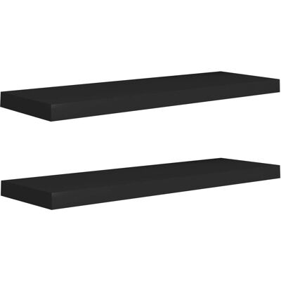 vidaXL 2x Zwevende wandrekken zwart 80x23.5x3.8 cm MDF vidaXL 2x Zwevende wandrekken zwart 80x23.5x3.8 cm MDF