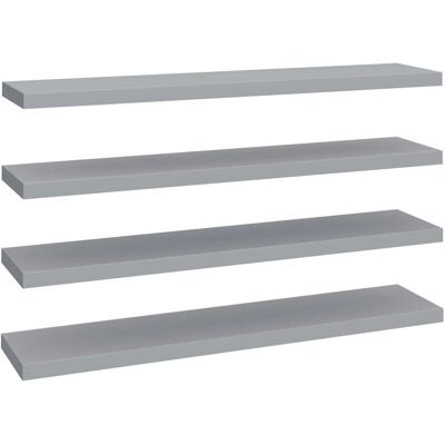 vidaXL 4 Wandregale Grau MDF Langlebig Anzeige Stauraum vidaXL 4 Wandregale Grau MDF Langlebig Anzeige Stauraum