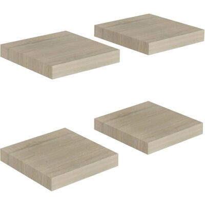 vidaXL 4x Zwevende Wandplanken Eik MDF - Planken vidaXL 4x Zwevende Wandplanken Eik MDF - Planken