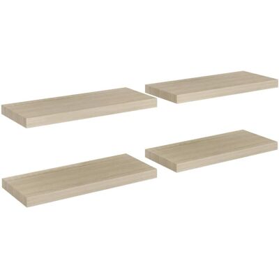 vidaXL 4x Drijvende Wandplanken Eiken - Wandplanken vidaXL 4x Drijvende Wandplanken Eiken - Wandplanken