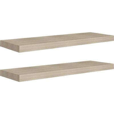 vidaXL 2x Drijvende Wandplanken Eik - Display Hangrek vidaXL 2x Drijvende Wandplanken Eik - Display Hangrek