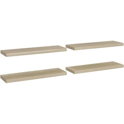 vidaXL Mensole galleggianti - 4 pezzi Rovere - 80x23.5x3.8 cm - Mensole da parete vidaXL Mensole galleggianti - 4 pezzi Rovere - 80x23.5x3.8 cm - Mensole da parete