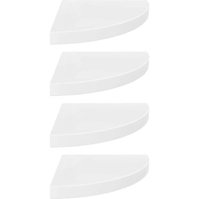 vidaXL 4x Zwevende Hoekplanken Hoogglans Wit MDF Verkoopunit vidaXL 4x Zwevende Hoekplanken Hoogglans Wit MDF Verkoopunit