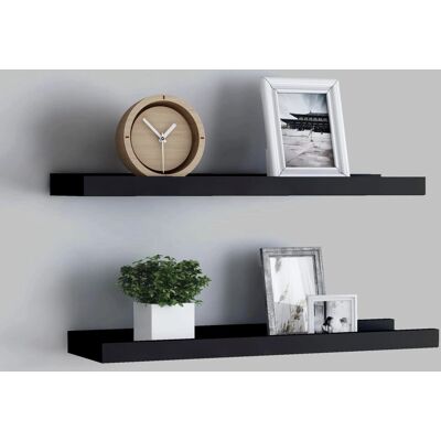vidaXL 2x Wandregale Schwarz MDF Platzsparend Modernes Design vidaXL 2x Wandregale Schwarz MDF Platzsparend Modernes Design