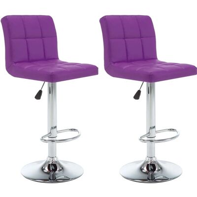 vidaXL Barhocker 2 Stück Lila Kunstleder - Barhocker vidaXL Barhocker 2 Stück Lila Kunstleder - Barhocker