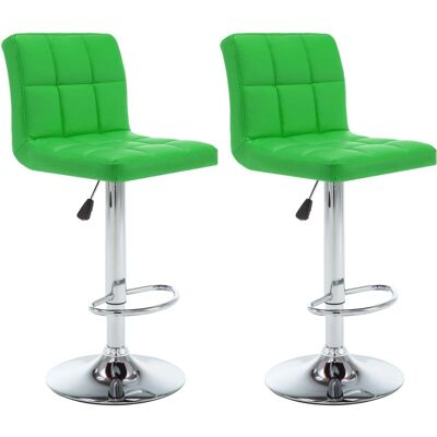 vidaXL Barkrukken 2 stuks Groen Kunstleer - Bar Stools vidaXL Barkrukken 2 stuks Groen Kunstleer - Bar Stools
