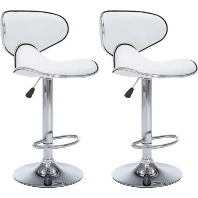 VidaXL 323643 Wit Kunstleer Barkruk - Bar Stool VidaXL 323643 Wit Kunstleer Barkruk - Bar Stool