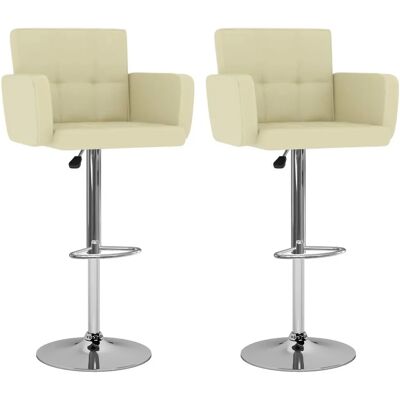 VidaXL 290631 Creme Verstellbarer Barhocker - Barhocker VidaXL 290631 Creme Verstellbarer Barhocker - Barhocker