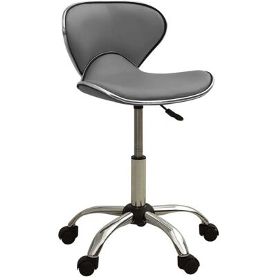vidaXL Friseurstuhl Grau Kunstleder - Salon Spa Stool vidaXL Friseurstuhl Grau Kunstleder - Salon Spa Stool