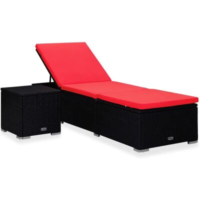 VidaXL Outdoor Stuhl - Gepolsterter Sitz, Polyester, Polyrattan, Stahl, Rot VidaXL Outdoor Stuhl - Gepolsterter Sitz, Polyester, Polyrattan, Stahl, Rot