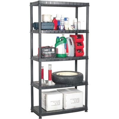 Scaffale di stoccaggio 5 livelli nero plastica vidaXL Scaffale di stoccaggio 5 livelli nero plastica vidaXL
