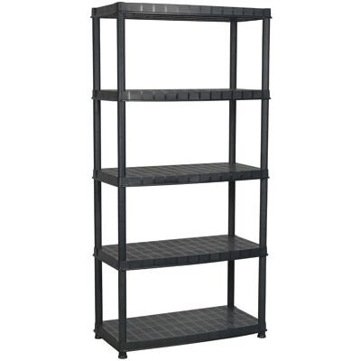 vidaXL Schwarzer 5-stufiger Regalschrank - Aufbewahrung vidaXL Schwarzer 5-stufiger Regalschrank - Aufbewahrung