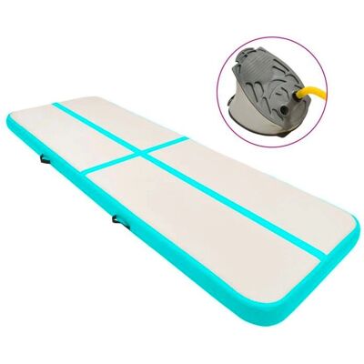 vidaXL Aufblasbare Turnmatte mit Pumpe - Groß PVC Grün Workout vidaXL Aufblasbare Turnmatte mit Pumpe - Groß PVC Grün Workout