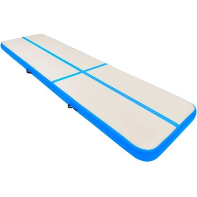 vidaXL Oppustelig gymnastikmåtte med Pumpe 800x100x15 cm PVC Blå - Gymnastikmåtte vidaXL Oppustelig gymnastikmåtte med Pumpe 800x100x15 cm PVC Blå - Gymnastikmåtte