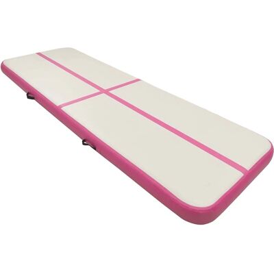 vidaXL Matelas de gymnastique gonflable avec pompe - 400x100x20 cm - Rose Équipement Sportif vidaXL Matelas de gymnastique gonflable avec pompe - 400x100x20 cm - Rose Équipement Sportif