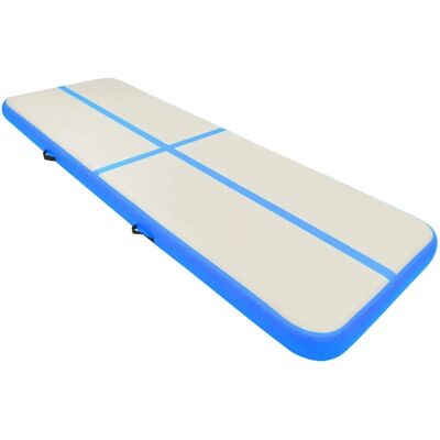vidaXL Oppustelig gymnastikmåtte med pumpe - PVC Blå 400x100x20 cm - Oppustelig gymnastikmåtte vidaXL Oppustelig gymnastikmåtte med pumpe - PVC Blå 400x100x20 cm - Oppustelig gymnastikmåtte