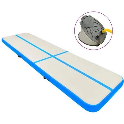 vidaXL Aufblasbare Turnmatte - 800x100x20 cm PVC Blau - Training vidaXL Aufblasbare Turnmatte - 800x100x20 cm PVC Blau - Training