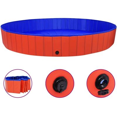 vidaXL - Foldable Dog Pool - 300x40 cm - Red - Dog Pool vidaXL - Foldable Dog Pool - 300x40 cm - Red - Dog Pool