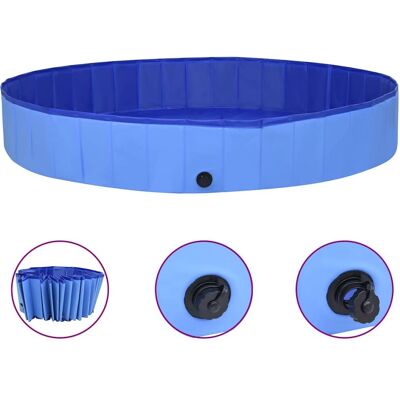 vidaXL Psí bazén Skládací Modrý 300x40 cm PVC - Psí bazén vidaXL Psí bazén Skládací Modrý 300x40 cm PVC - Psí bazén