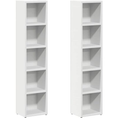 vidaXL 2x CD Schränke - Modern, Weiß, Kompakte Aufbewahrung vidaXL 2x CD Schränke - Modern, Weiß, Kompakte Aufbewahrung