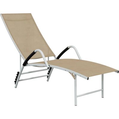 vidaXL Sonnenliege Textil Aluminium - Beige vidaXL Sonnenliege Textil Aluminium - Beige