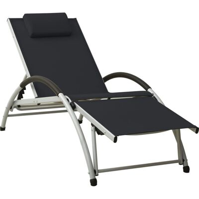 vidaXL 310529 Outdoor-Stuhl Lounge Polster Sitz Aluminium, Textil Schwarz, Silber - outdoor chair vidaXL 310529 Outdoor-Stuhl Lounge Polster Sitz Aluminium, Textil Schwarz, Silber - outdoor chair