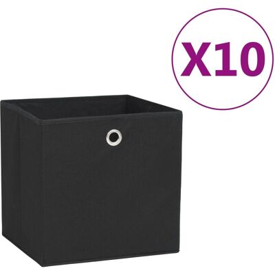 vidaXL 10 Opslagboxen Vezelstof Zwart Organizer Mand Container vidaXL 10 Opslagboxen Vezelstof Zwart Organizer Mand Container