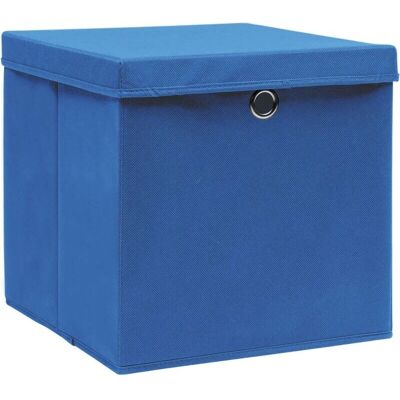 vidaXL 4x Boîtes de Rangement avec Couvercles Bleues Organisateur Coffre Contenant - Boîtes de rangement - Publicité vidaXL 4x Boîtes de Rangement avec Couvercles Bleues Organisateur Coffre Contenant - Boîtes de rangement - Publicité