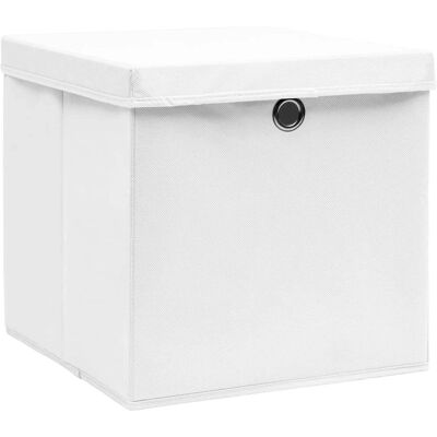 vidaXL 4 opbergdozen met deksels wit - Opbergdozen vidaXL 4 opbergdozen met deksels wit - Opbergdozen