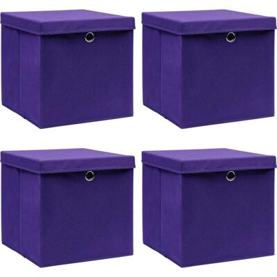 vidaXL 4er Aufbewahrungsboxen mit Deckeln Lila Heim Aufbewahrungskasten Set vidaXL 4er Aufbewahrungsboxen mit Deckeln Lila Heim Aufbewahrungskasten Set